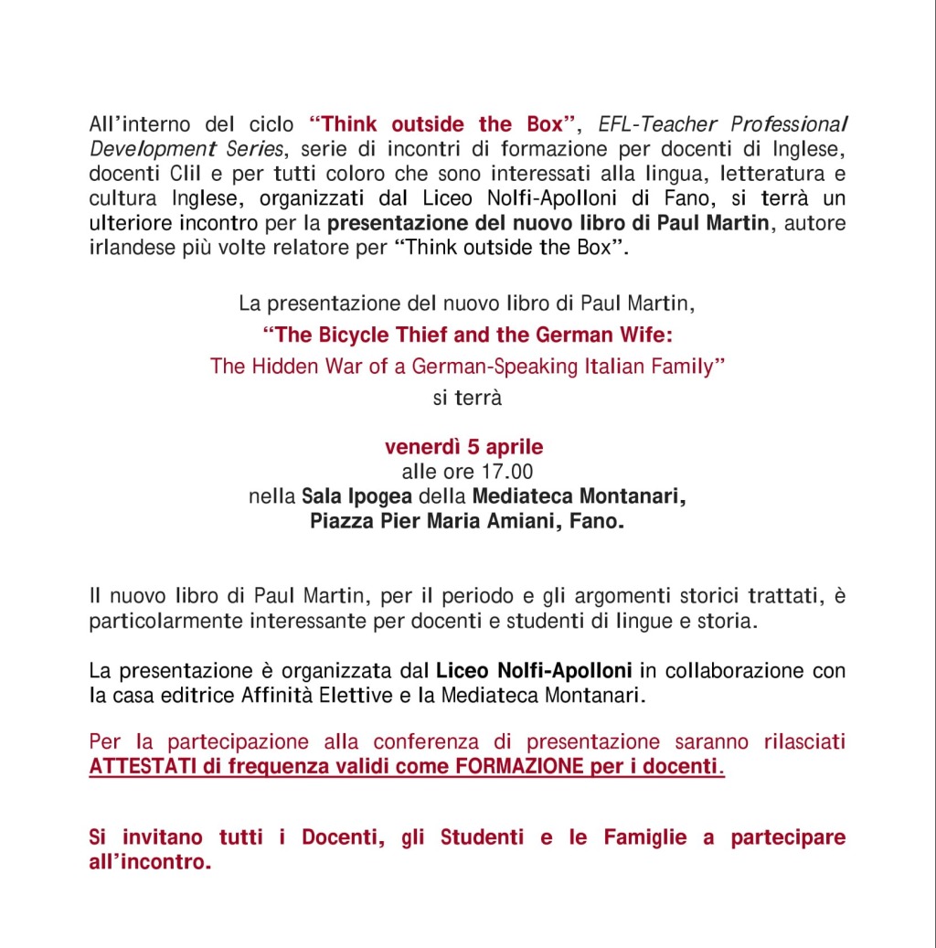 PRESENTAZIONE PAUL MARTIN
